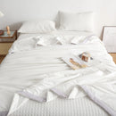 Axyaa Mulberry Silk Seersucker Summer Quilt - Lightweight Comfortable Duvet