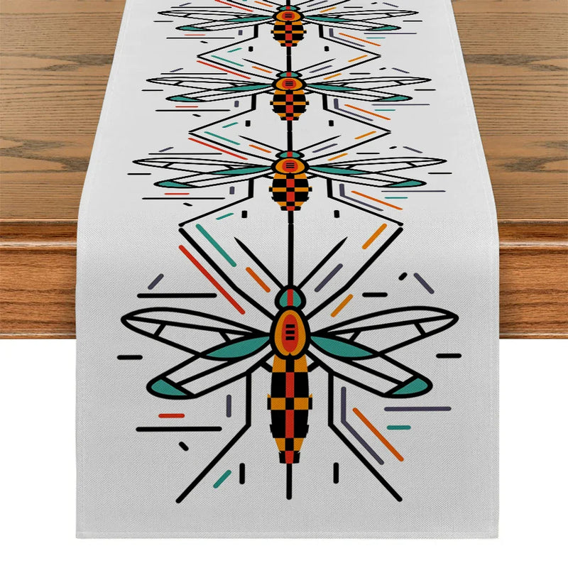 Axyaa Geometricus Table Runner: Stylish Dining Decor Cloth for Wedding & Coffee Tables