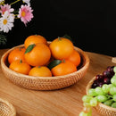 Axyaa Handwoven Rattan Storage Basket Tray - Multiuse Serving Platter Home Organizer