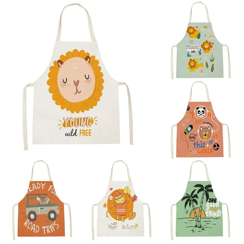 Axyaa Lion Truck Kitchen Apron with Cute Animal Design