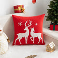 Axyaa Santa Claus Cartoon Embroidered Christmas Pillow Cover - Holiday Decor