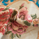 Axyaa Chenille Vintage Ivory Floral Embroidered Throw Pillow Cover
