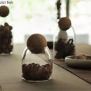 Axya Glass Storage Bottle with Cork Stopper for Tea, Coffee, and More