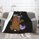 Axyaa Domo Kun Unicorn Flannel Blanket: Japanese Anime Rockers Throw Blanket
