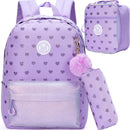Axyaa Girls School Backpack Set: Bag, Lunch Bag, Pencil Case | Lightweight, Multi-Purpose Daypack