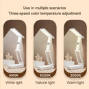 Axyaa Foldable Desk Lamp with Clock & USB Charging, Rechargeable LED Reading Light.
