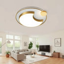 Axyaa Modern Iron LED Round Ceiling Light Fixture for Bedroom Living Room