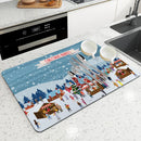 Axyaa Coffee Mat: Absorbent Rubber Backed Dish Drying & Bathroom Tableware Mat