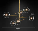 Axyaa Bronze Glass Bubbles Chandelier Pendant Light for Study Living Room and Restaurant