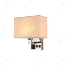 Axyaa LED Fabric Wall Light with USB Charging Port - Stylish Bedroom Lampshade