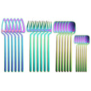 Axyaa 24Pcs Stainless Steel Flatware Set: Matte Knife Fork Spoon Teaspoon for Dining & Kitchen