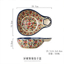 Axya Ceramic Dumpling Plate with Divided Grids for Sauce & Vinegar