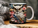Axyaa 3D Owls Ceramic Mug: Bird Lover Gift for Office Coffee & Friends