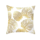 Axyaa Gold Plant Polyester Pillow Case for Home Decor