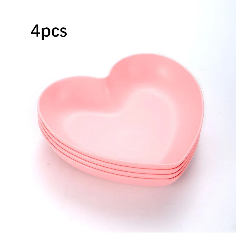 Axyaa Heart-Shaped Snack Plate Set of 6