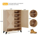 Axyaa 6-Tier Wooden Shoe Cabinet with Doors, Adjustable Shelves Organizer