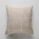 Axyaa Striped Embroidered Cushion Cover Brown Grey Cotton Linen 45x45cm 60x60cm
