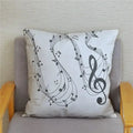 Axyaa Cartoon Sheet Music Printed Cushion Cover for Bedroom and Living Room