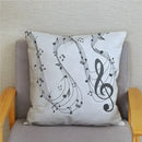 Axyaa Cartoon Sheet Music Printed Cushion Cover for Bedroom and Living Room