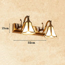 Axyaa Vintage Golden Wall Light with Trumpet Glass Shade
