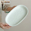 Axyaa Porcelain Oval Tea Tray - Decorative Small Tea Table for Dry Brewing