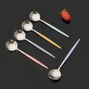 Axyaa Stainless Steel Mini Teaspoon Set - Set of 6 Silver Stirring Spoons