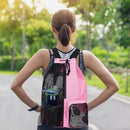 Axyaa Multi-Pocket Mesh Drawstring Swim Gym Beach Backpack.