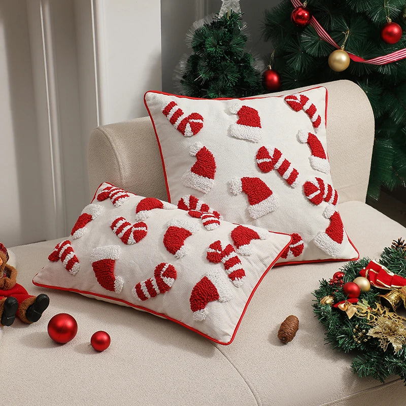 Red Hat Christmas Decorative Pillow Cover for Axyaa - 45x45cm 30x50cm Home Pillowcase