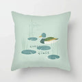 Axyaa Sea Turtle & Bird Pillowcase - Single Print Sofa Case for Children's Bedroom