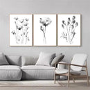 Axyaa Abstract Floral Canvas Wall Art - Nordic Style Flower Print for Living Room