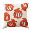 Axyaa Halloween Pumpkin Graphic Circle Velvet Embroidered Throw Pillow Case
