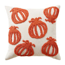 Axyaa Halloween Pumpkin Graphic Circle Velvet Embroidered Throw Pillow Case