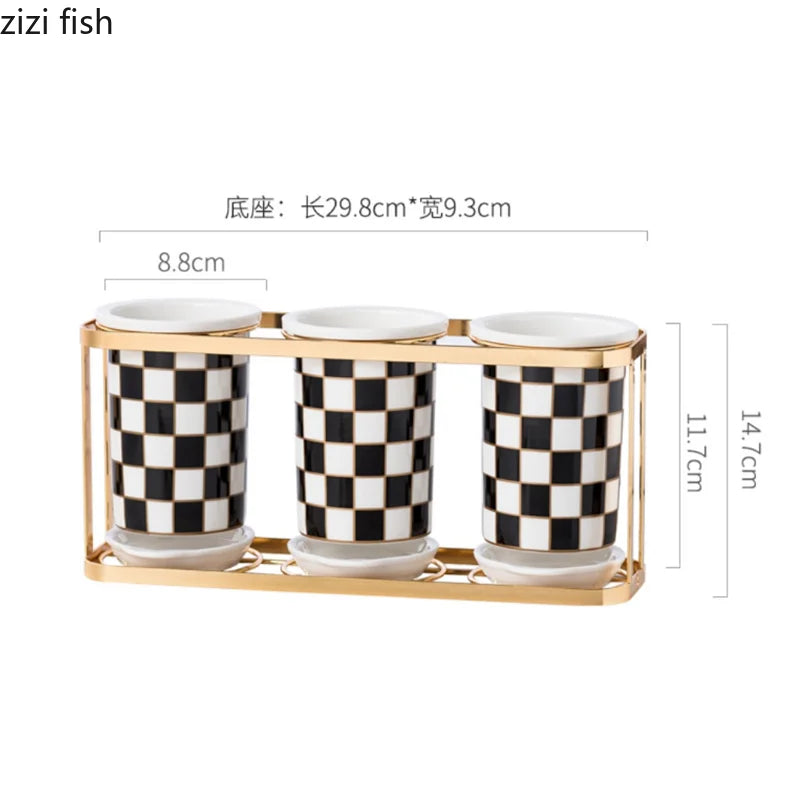 Axya Checkerboard Chopsticks Tube Storage Rack