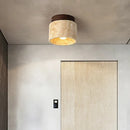Axyaa Yellow Travertine Ceiling Light: Japanese Wabi-sabi Style for Elegant Decoration