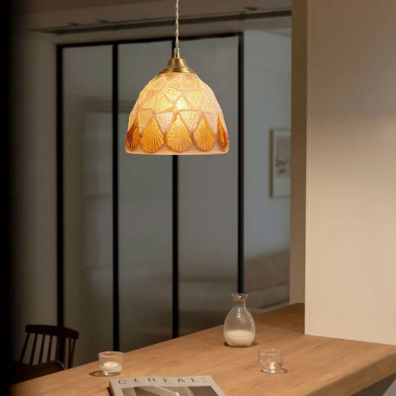 Axyaa Nordic Tiffany Shell Pendant Light for Japanese Restaurant & Home Décor