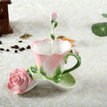 Axyaa Camellia Flower Ceramic Coffee Cup Set