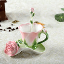 Axyaa Camellia Flower Ceramic Coffee Cup Set