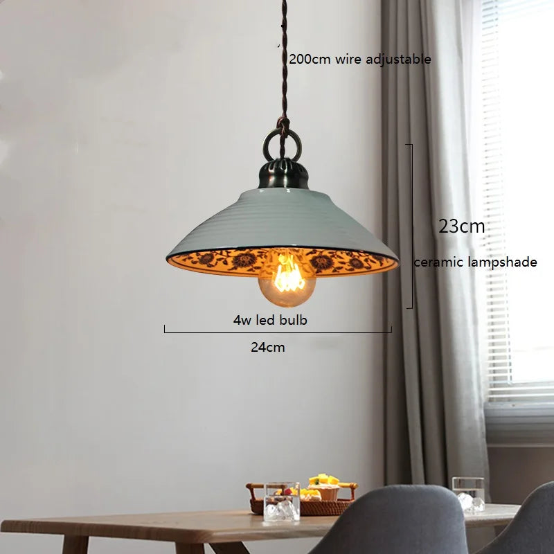 Axyaa Ceramic LED Pendant Lamp for Modern Home Decor Lighting