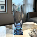 Axyaa Crystal Glass Vase: Light Luxury Style, Large-Mouthed for Living Room Decor