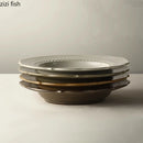 Axyaa Handmade Ceramic Dining Plate Set Japan Style Restaurant Tableware