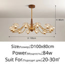 Axyaa Chrome Chandelier Glass Pendant Light for French Bedroom Living Rooms