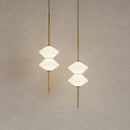Axyaa Modern White Glass LED Pendant Lamp with Adjustable Black Gold Metal Wire