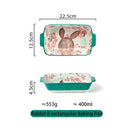 Axyaa Forest Animals Ceramic Bakeware with Handle Baking Pan Kitchen Tableware Salad Bowl