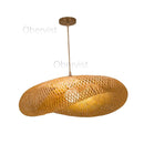 Axyaa Bamboo Weaving LED Pendant Light Chandelier Vintage Rattan Woven Lamp