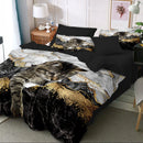 Axyaa Cat Marble Print Duvet Cover Set with Cute Design & 2 Pillow Cases