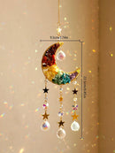 Axyaa Crystal Sun Catcher Prism Ball Moon Rainbow Wind Chimes Home Garden Decoration