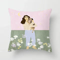 Axyaa Women Flower Oil Painting Decorative Pillowcase for Home Sofa Decor