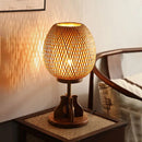 Axyaa Bamboo Desk Lamp: Bedroom Zen Retro Chinese Style LED Light