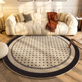 Axyaa French Retro Luxury Soft Round Carpet for Living Room Bedroom Décor