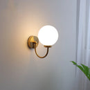Axyaa Glass Ball LED Wall Light Fixture Gold Brass Base Nordic Bedroom Bedside Lamp